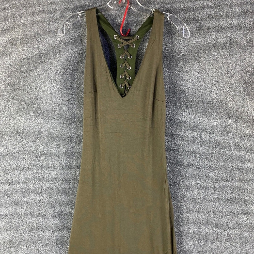 Tobi Dress Women's Medium Green Maxi Long Sleeveless Rayon Adults